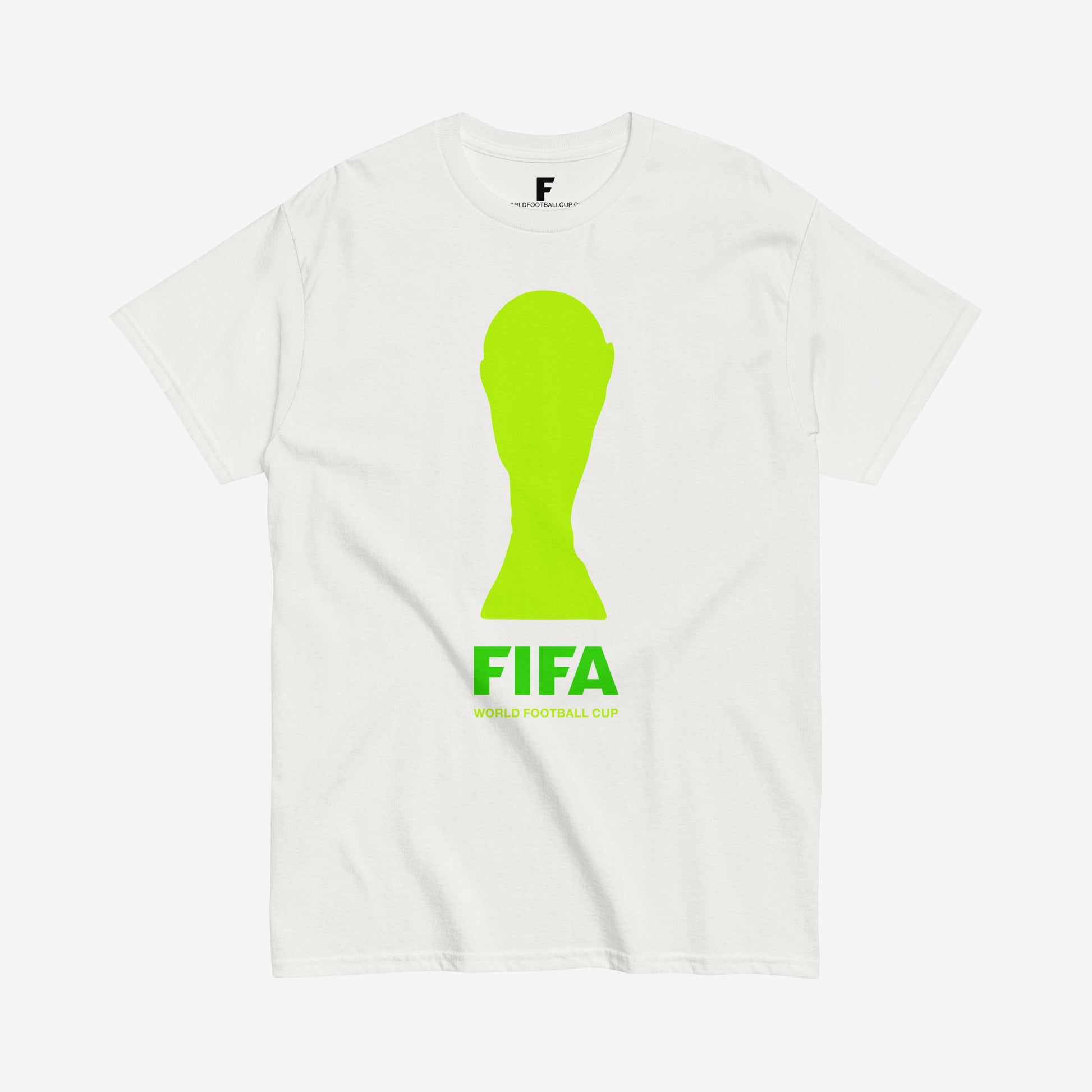USA 2025 white unisex tee with full-front FIFA Cup logo and World Football Cup text – From worldfootballcup.com. 