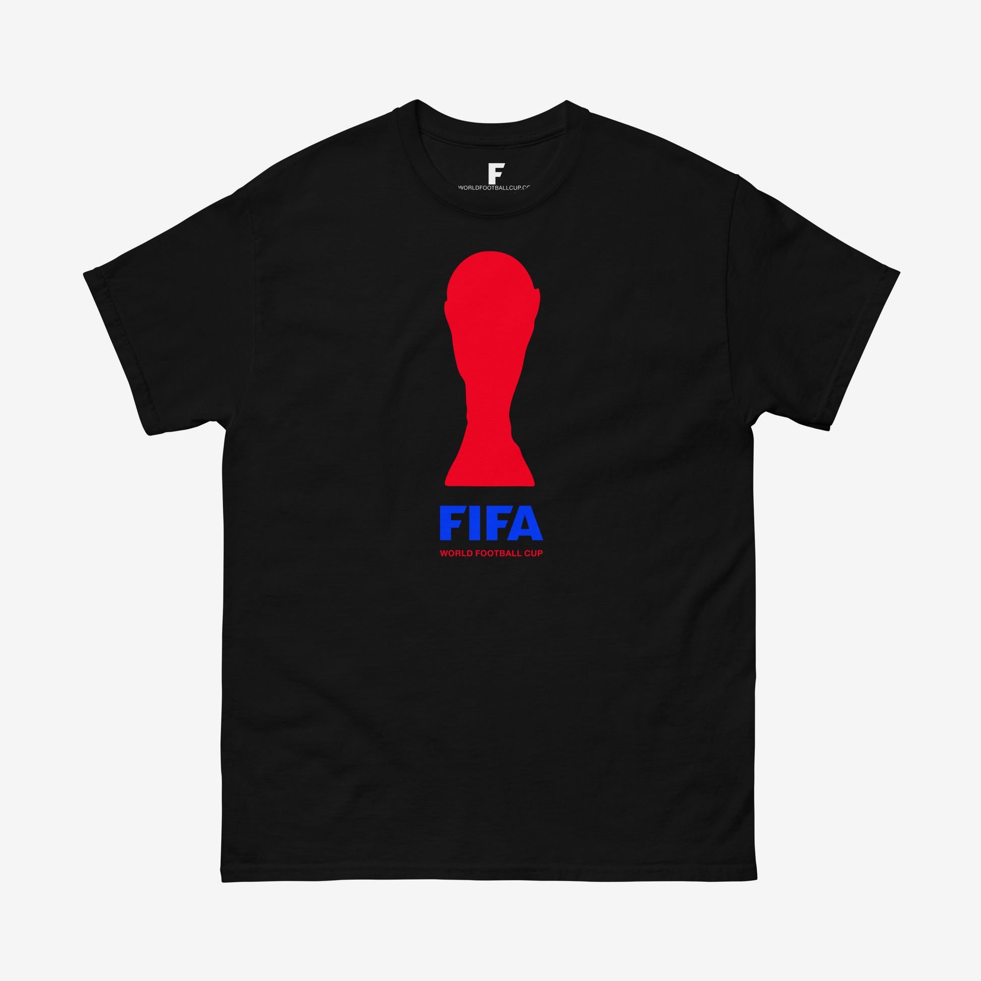 USA 2025 football tee with FIFA Cup logo in red and blue on white cotton – From worldfootballcup.com