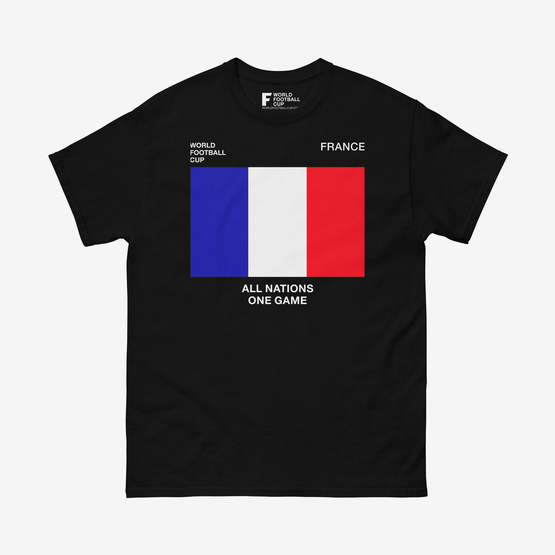 France 2025 World Cup shirt with French flag and FIFA graphics on black tee – From worldfootballcup.com