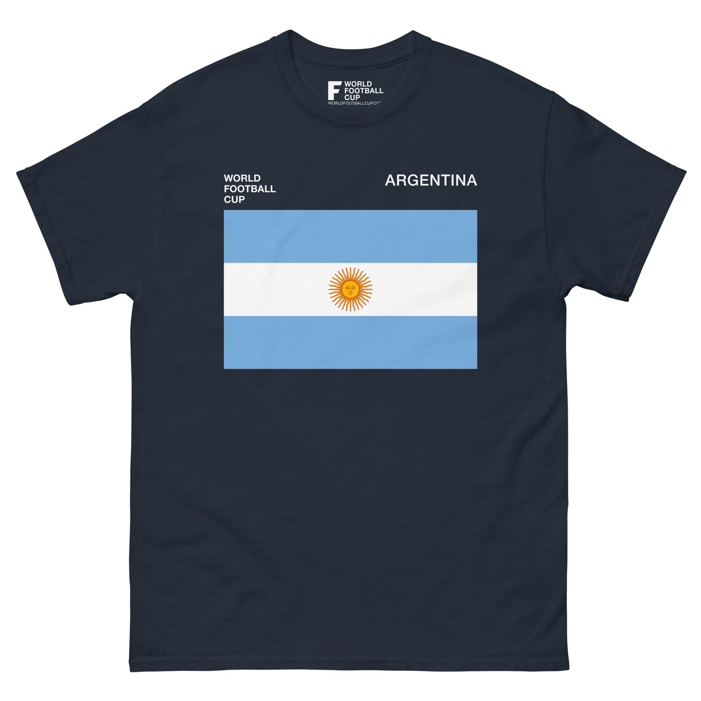 Fifa World Cup shirt with Argentinian flag on black tee – From worldfootballcup.com.