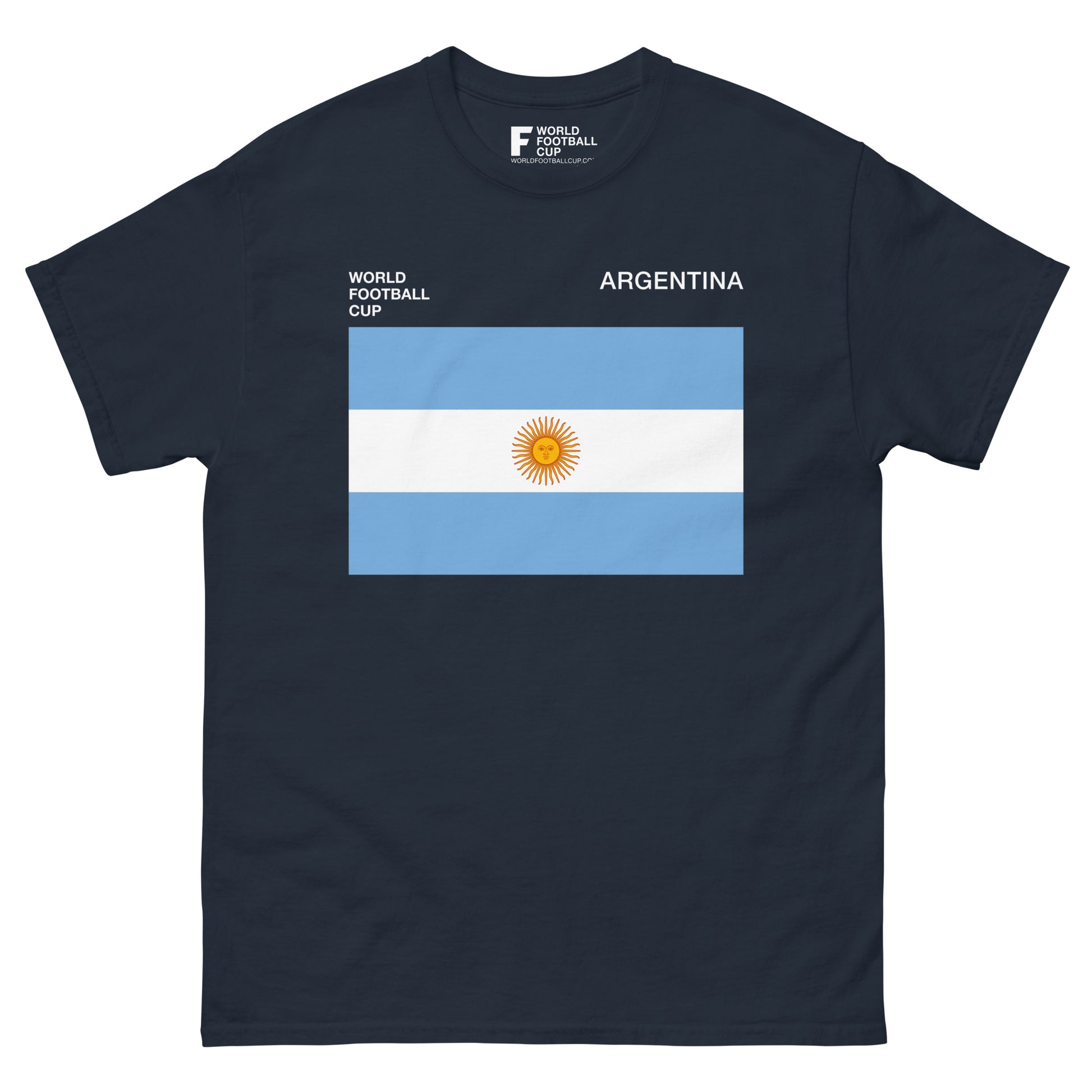 Fifa World Cup shirt with Argentinian flag on black tee – From worldfootballcup.com.